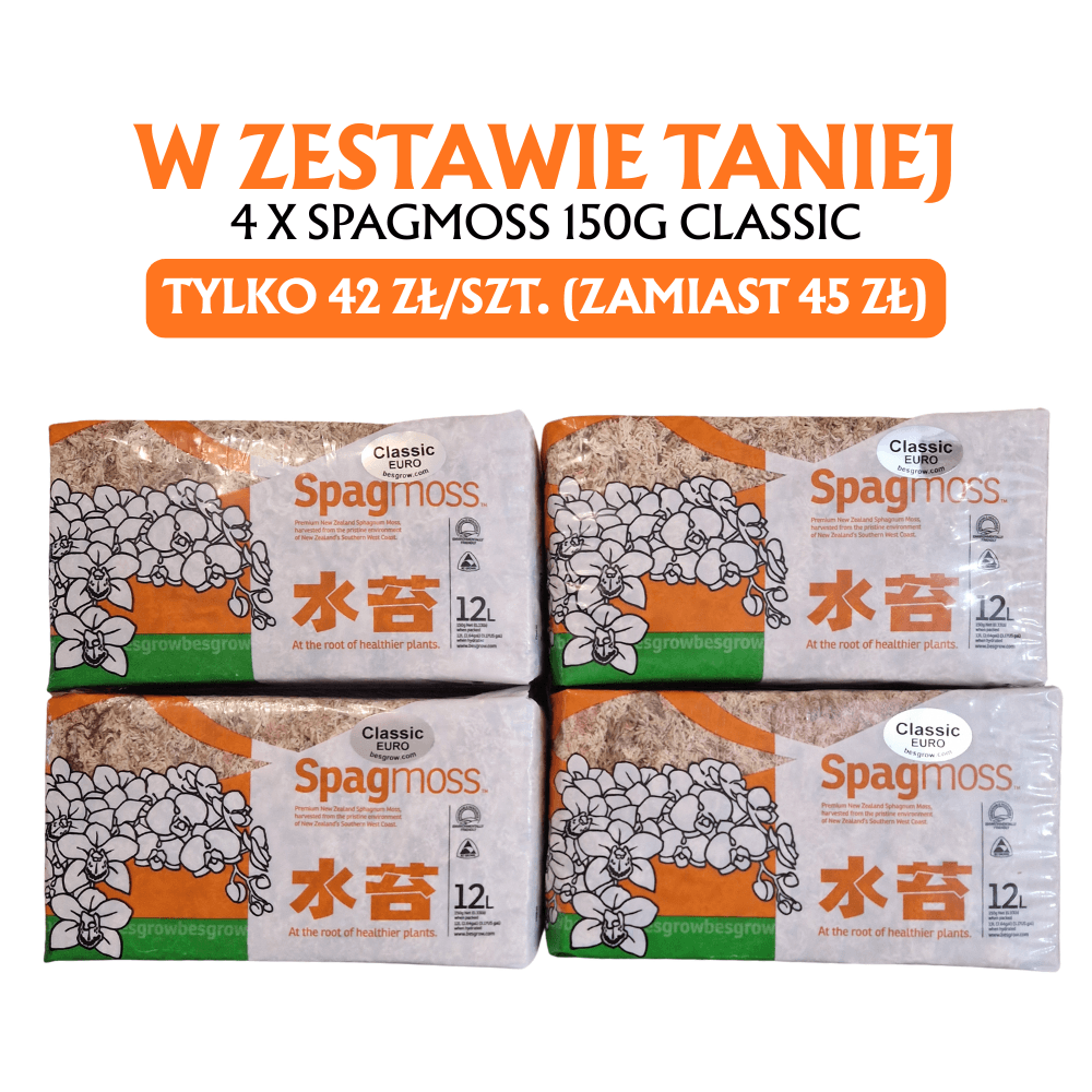 Spagmoss BESGROW CLASSIC wielopak- sphagnum/mech torfowiec 4x 150g
